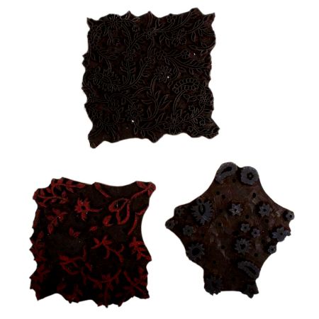 Set of 3 Piece New Wooden Printing Block